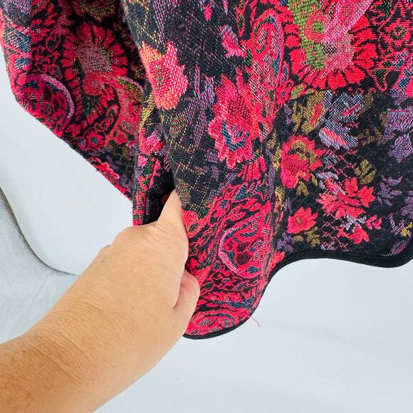 Vintage Serengeti Tapestry Jacket Boho Floral Paisley Open Front Size L Festival - Picture 5 of 6